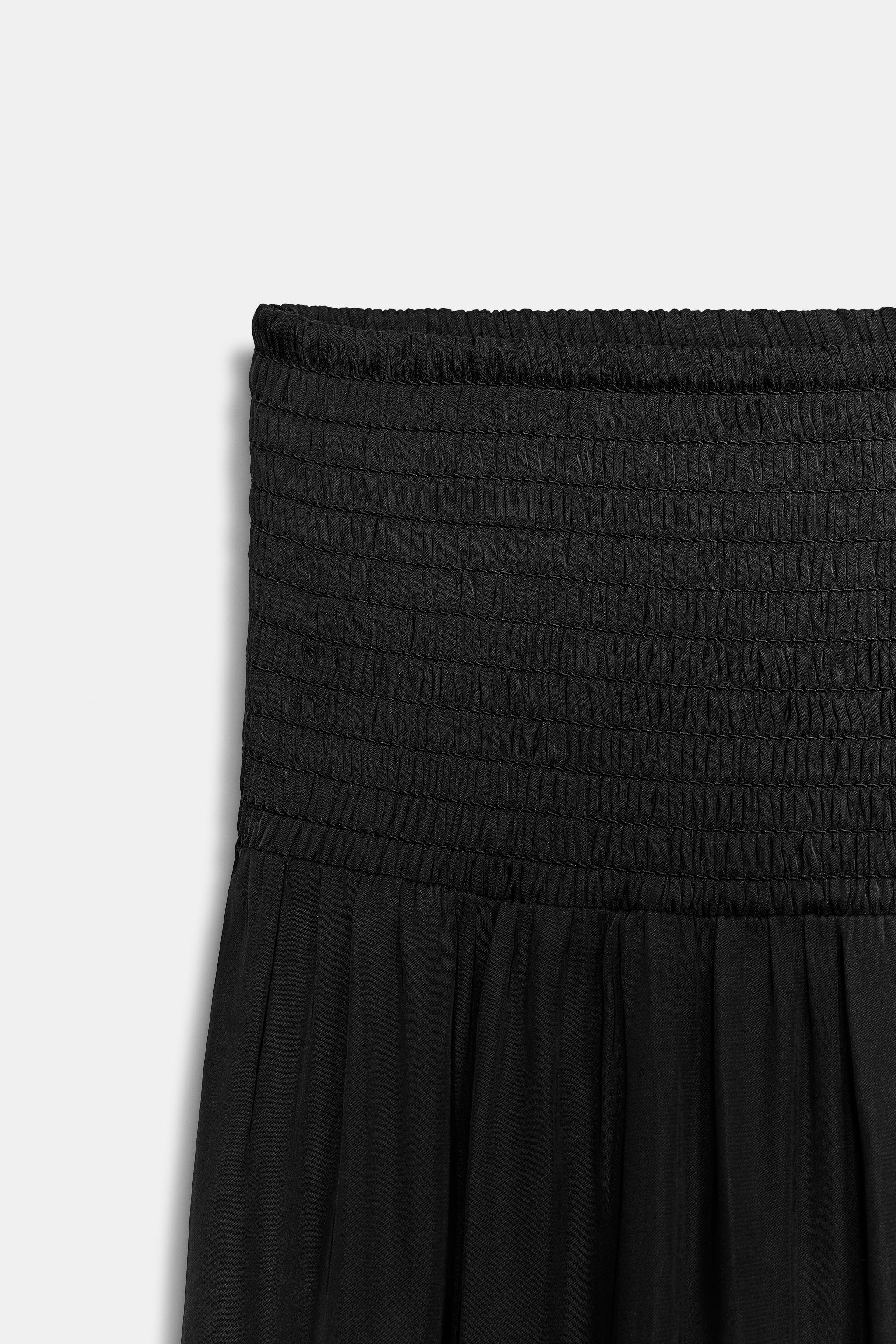 LONG SATIN SKIRT WITH SLIT